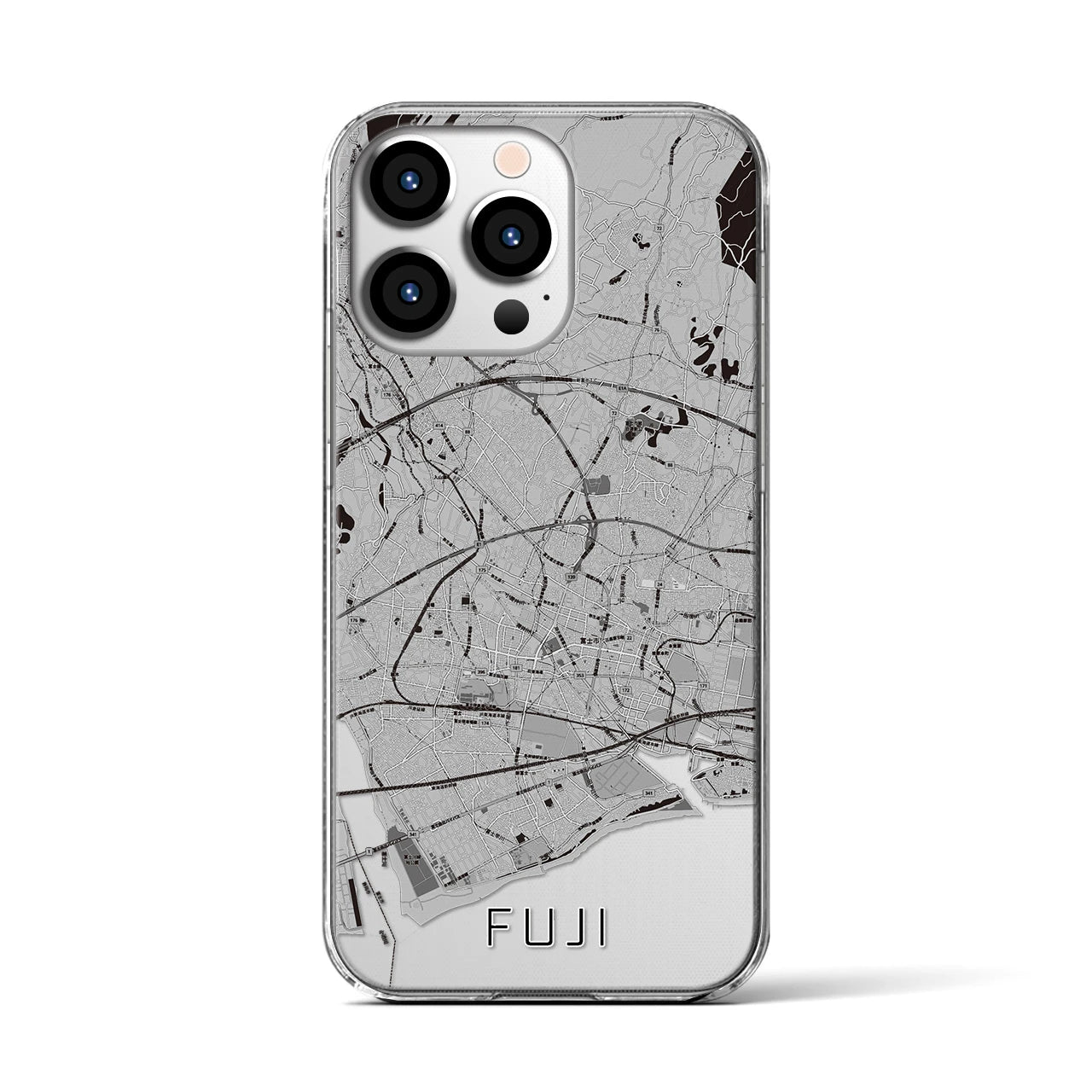 【富士(静岡県)】地図柄iPhoneケース(クリアタイプ)
