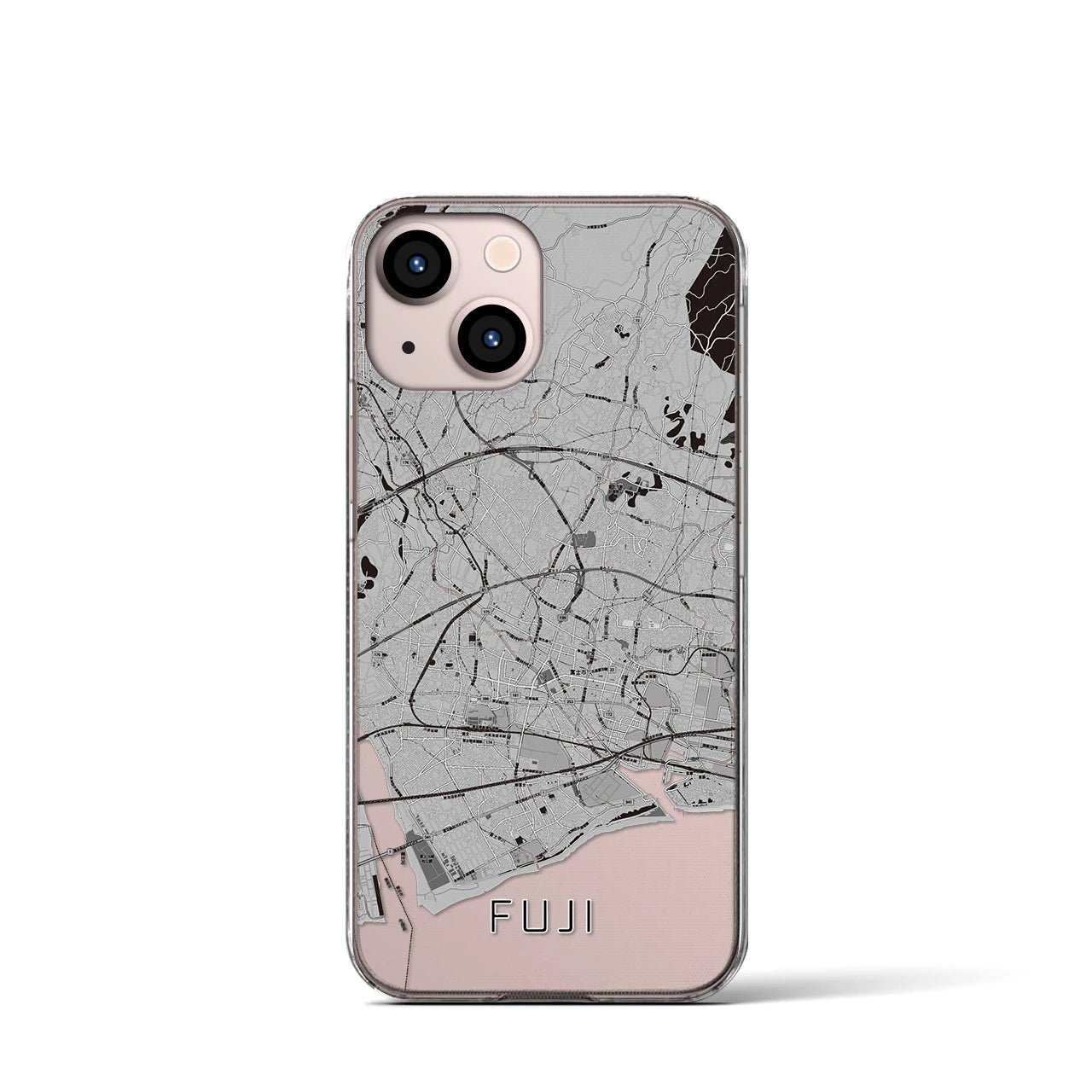 【富士(静岡県)】地図柄iPhoneケース(クリアタイプ)