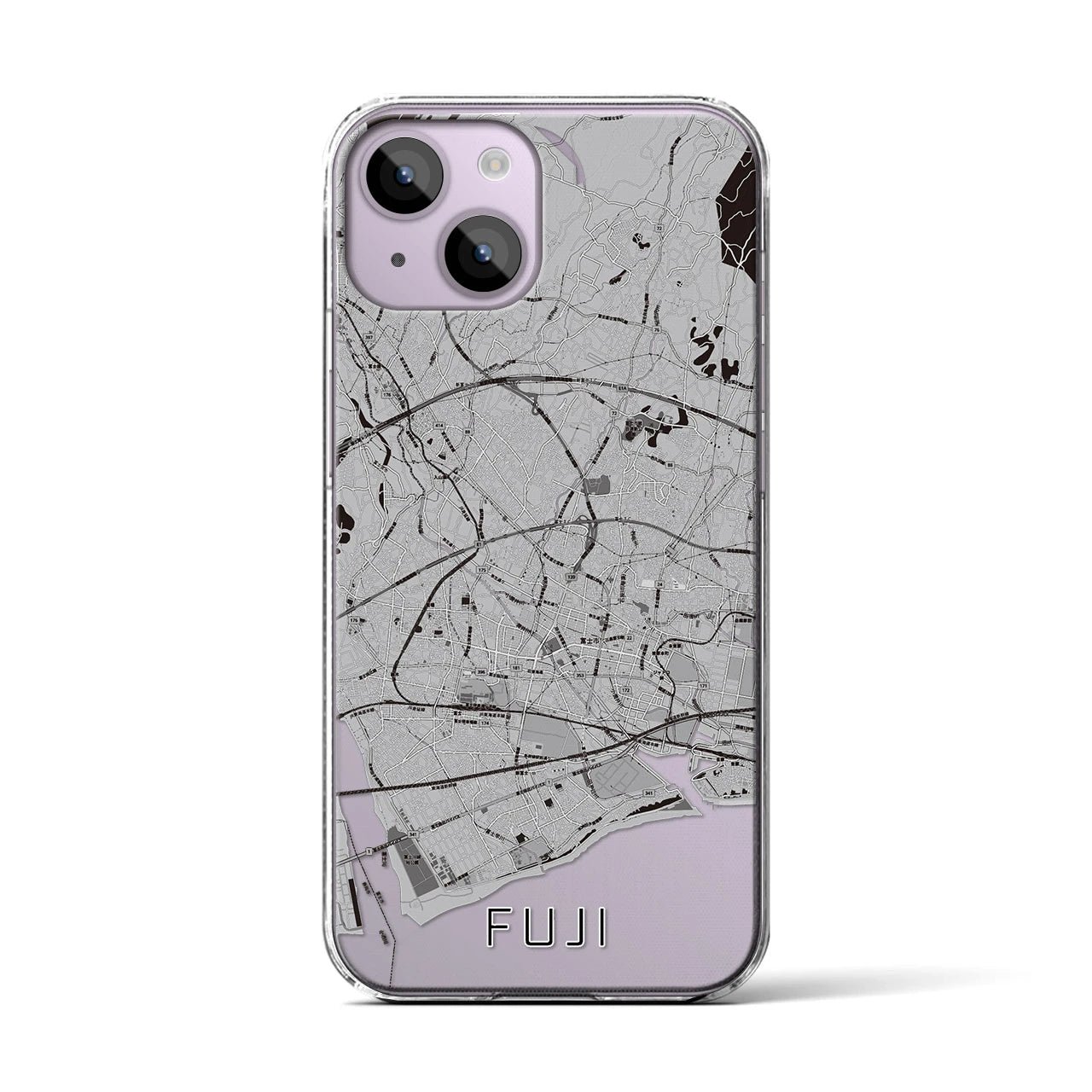 【富士(静岡県)】地図柄iPhoneケース(クリアタイプ)