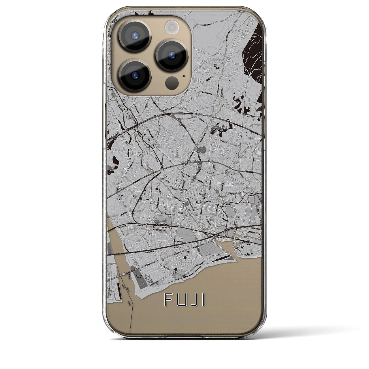 【富士(静岡県)】地図柄iPhoneケース(クリアタイプ)