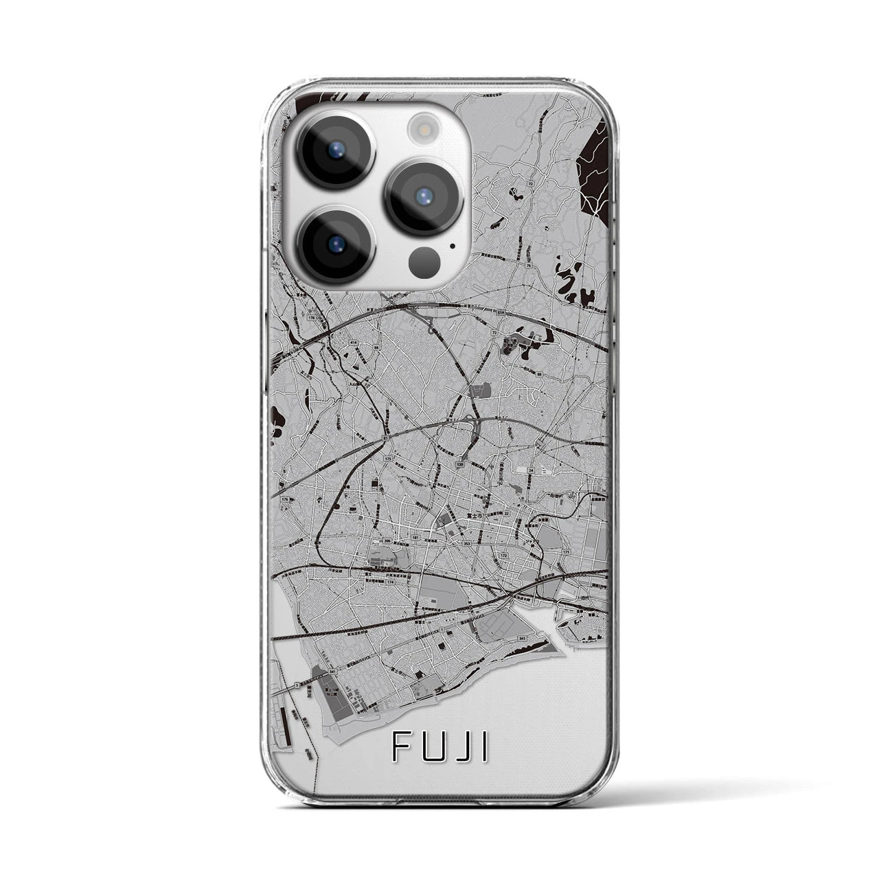 【富士(静岡県)】地図柄iPhoneケース(クリアタイプ)
