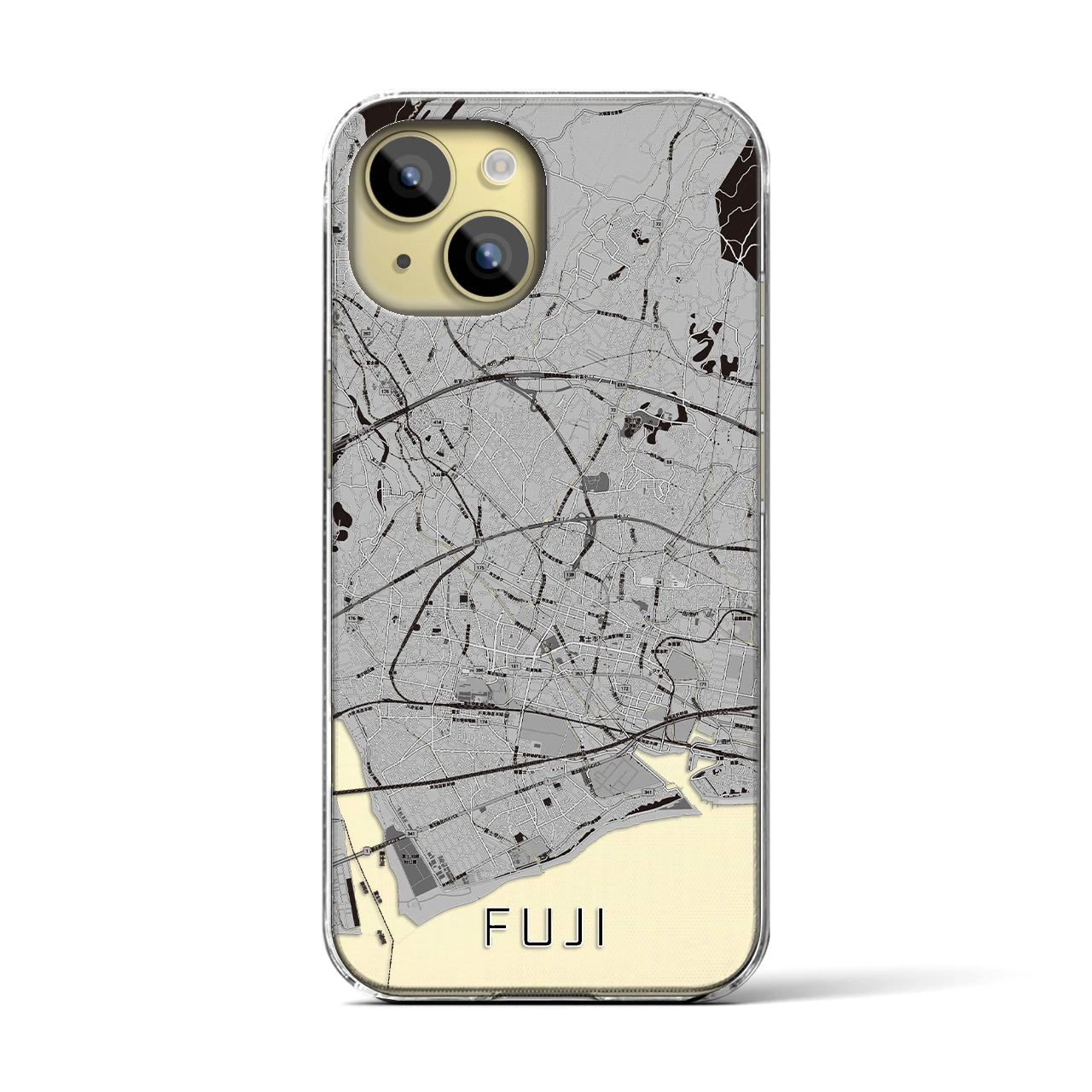 【富士(静岡県)】地図柄iPhoneケース(クリアタイプ)