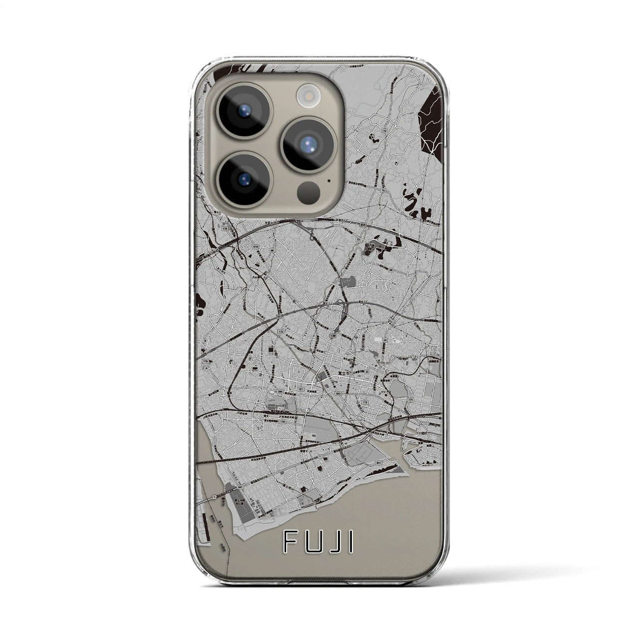 【富士(静岡県)】地図柄iPhoneケース(クリアタイプ)
