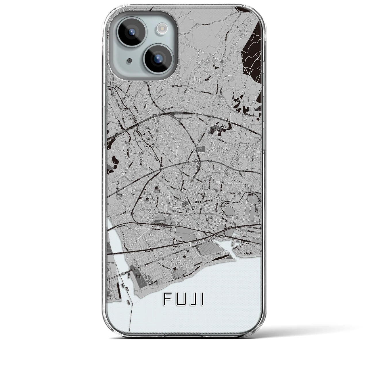 【富士(静岡県)】地図柄iPhoneケース(クリアタイプ)