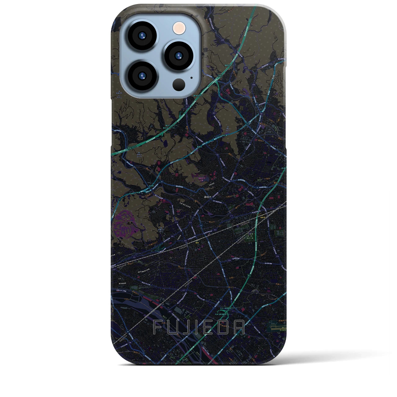 【藤枝(静岡県)】地図柄iPhoneケース(バックカバータイプ)