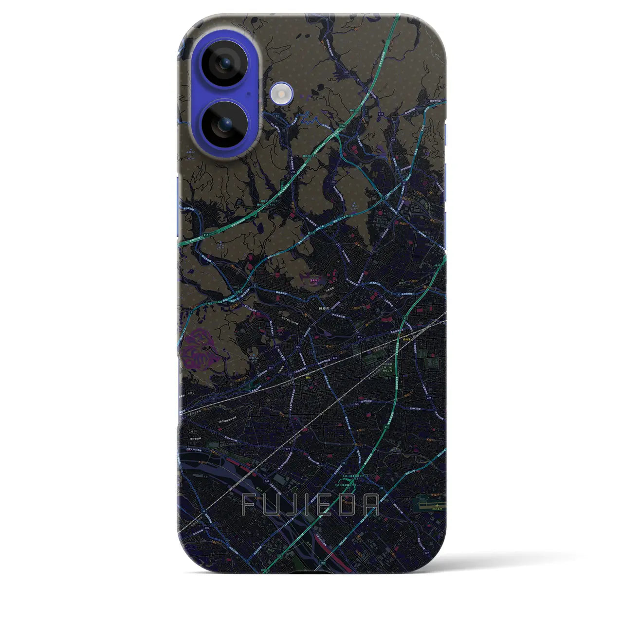 【藤枝(静岡県)】地図柄iPhoneケース(バックカバータイプ)