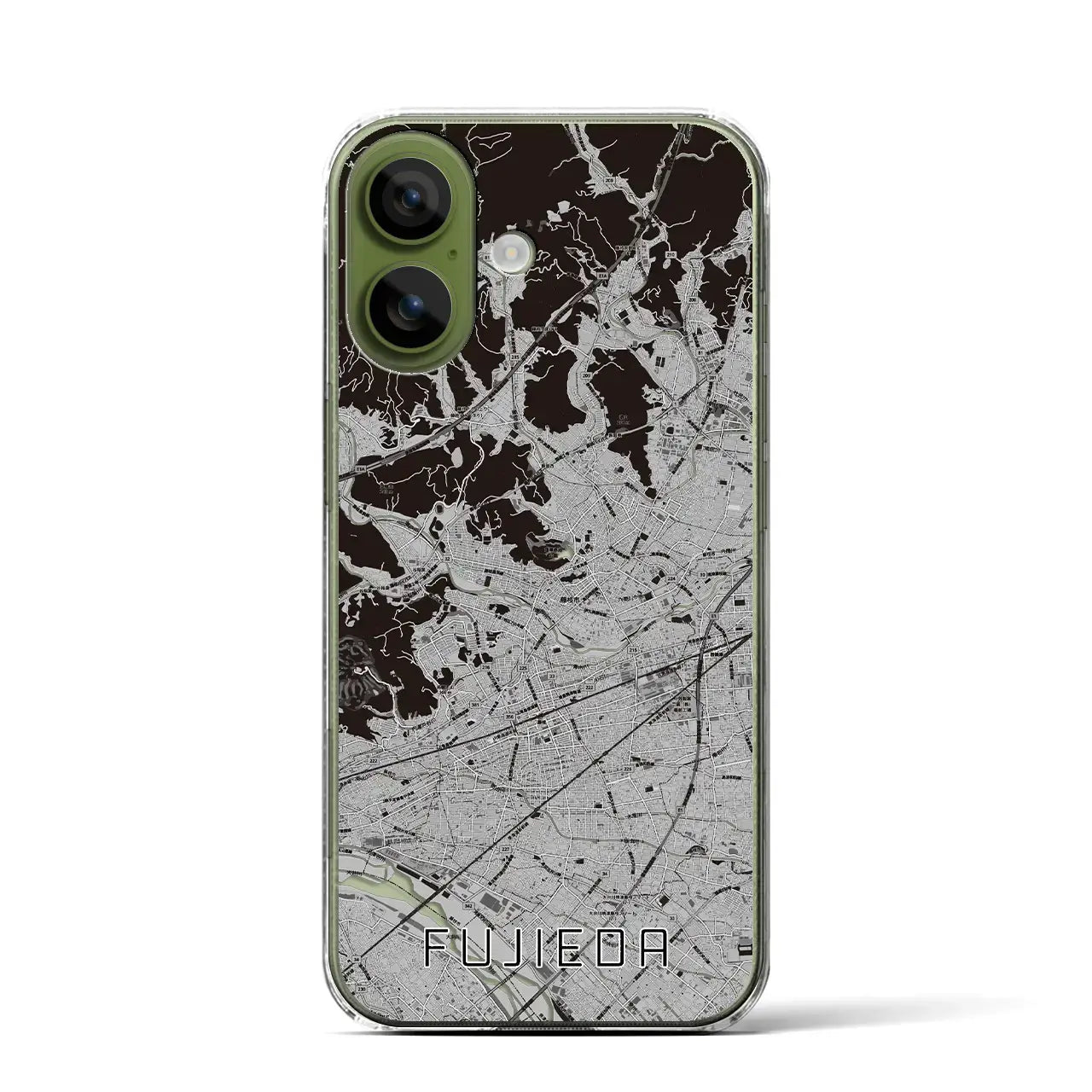 【藤枝(静岡県)】地図柄iPhoneケース(クリアタイプ)モノトーン・iPhone 17 Pro Max 用