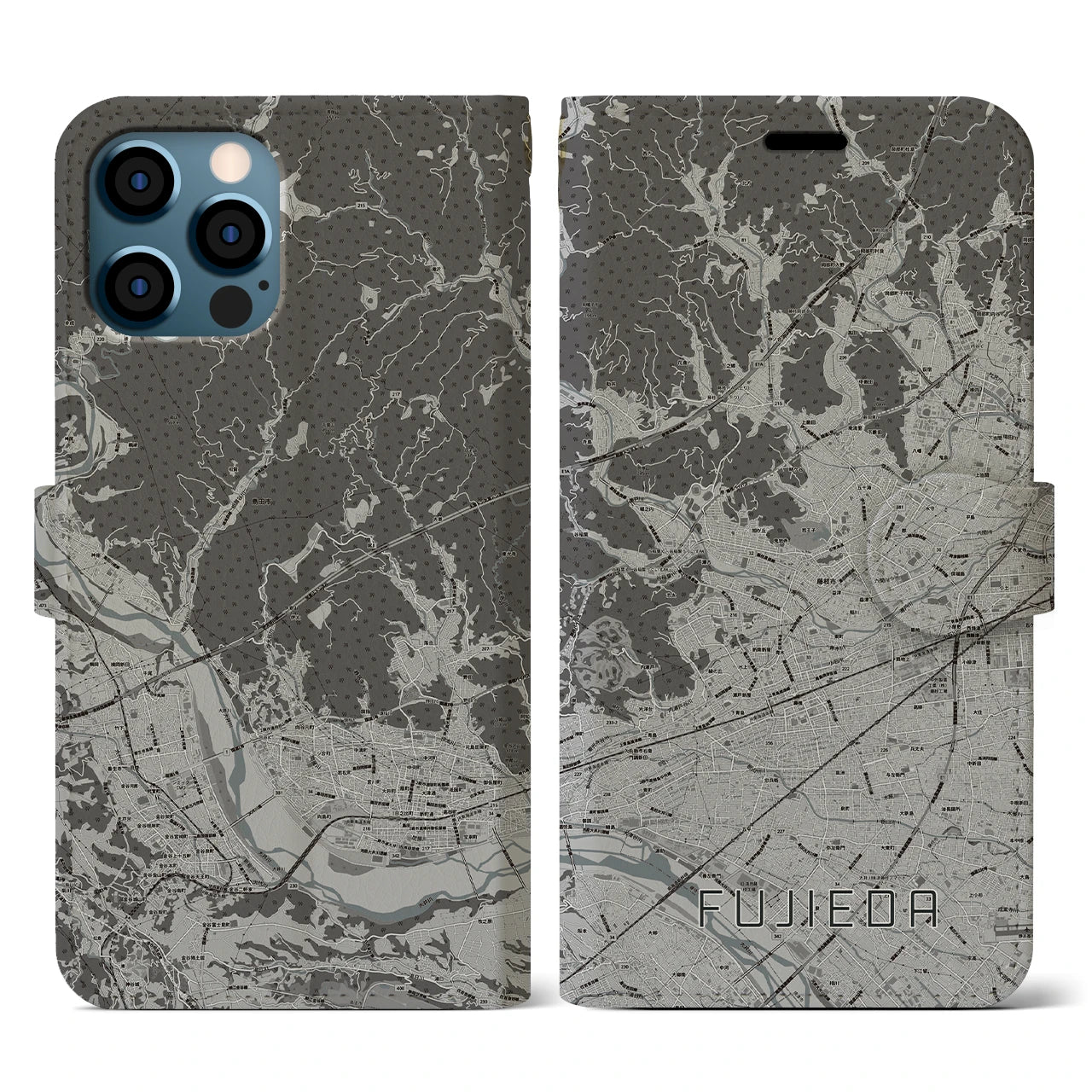 【藤枝(静岡県)】地図柄iPhoneケース(手帳タイプ)