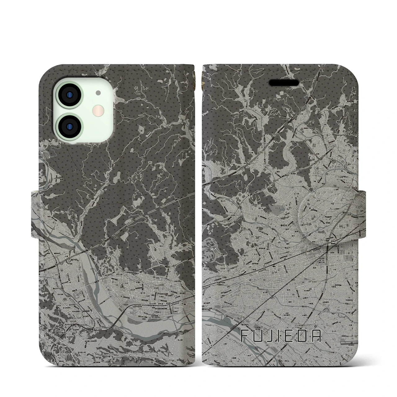 【藤枝(静岡県)】地図柄iPhoneケース(手帳タイプ)