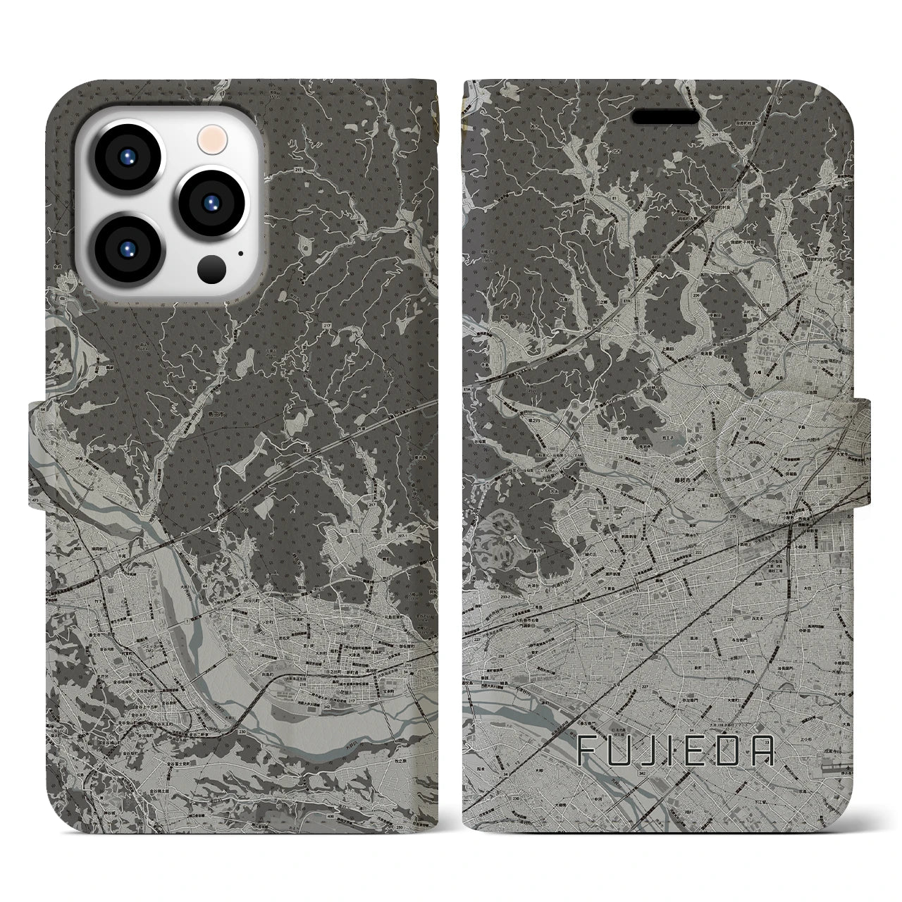 【藤枝(静岡県)】地図柄iPhoneケース(手帳タイプ)