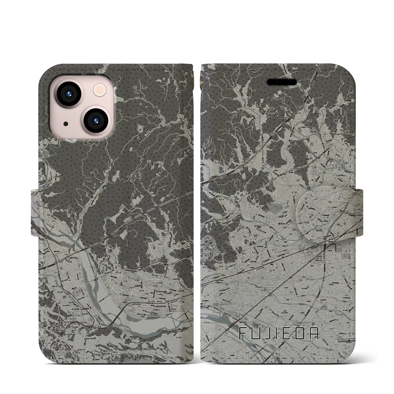 【藤枝(静岡県)】地図柄iPhoneケース(手帳タイプ)