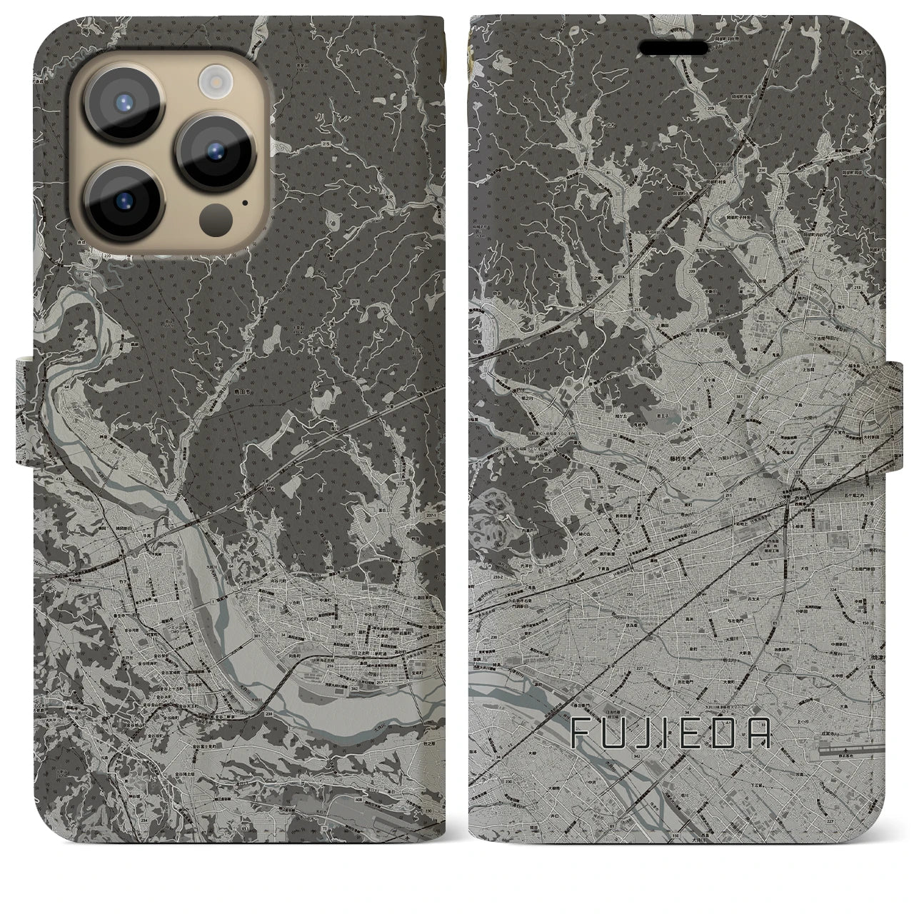 【藤枝(静岡県)】地図柄iPhoneケース(手帳タイプ)