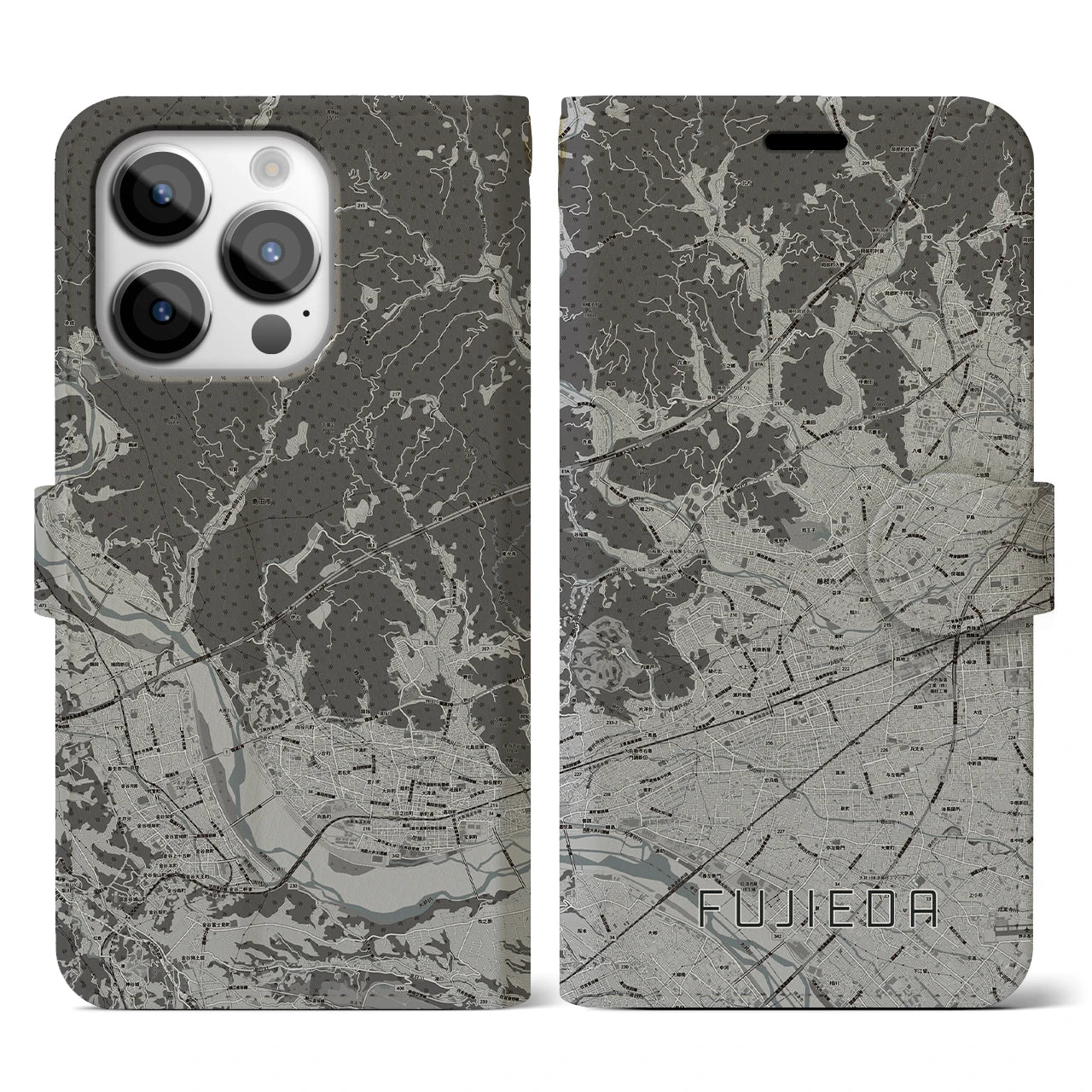 【藤枝(静岡県)】地図柄iPhoneケース(手帳タイプ)