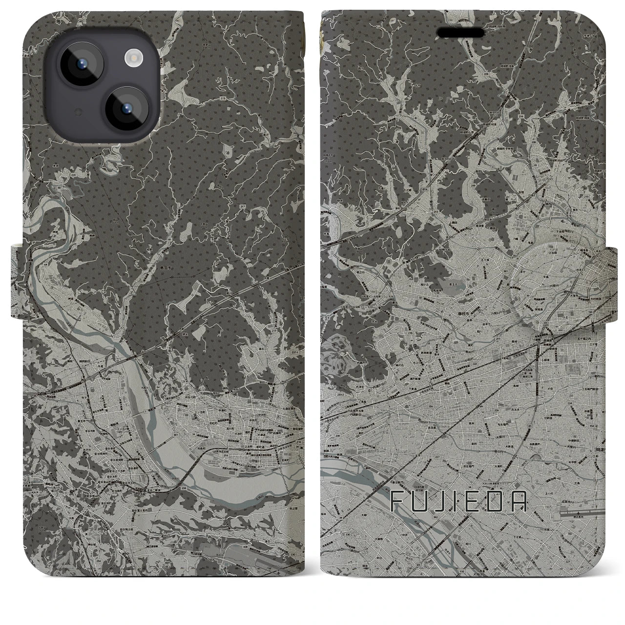【藤枝(静岡県)】地図柄iPhoneケース(手帳タイプ)
