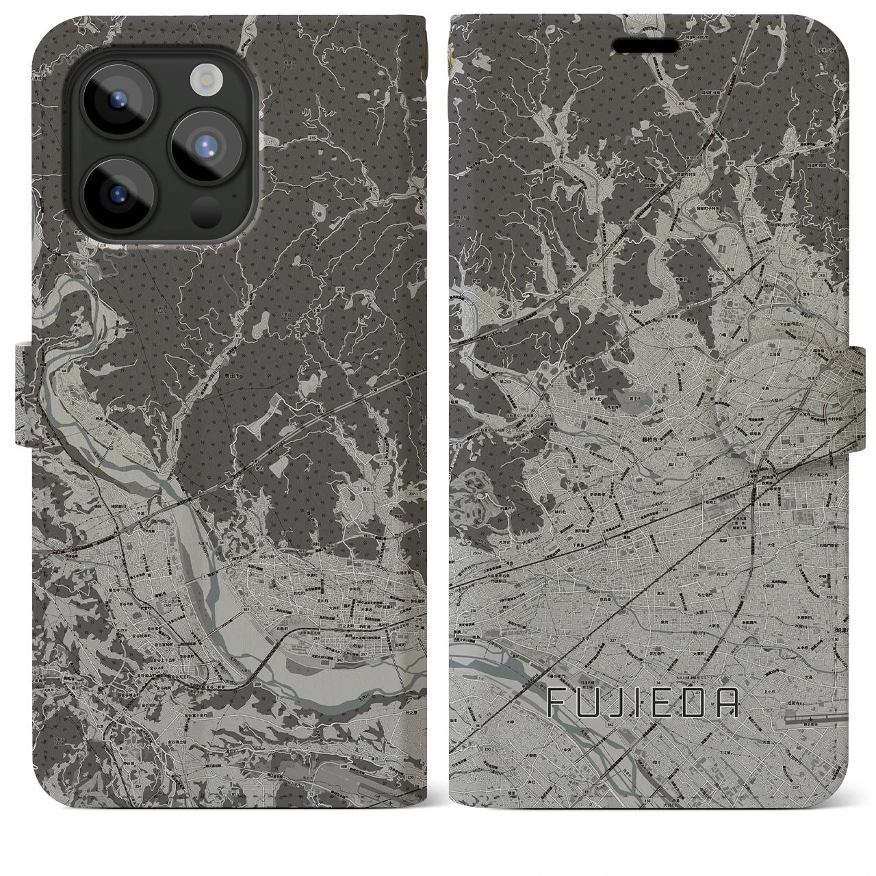 【藤枝(静岡県)】地図柄iPhoneケース(手帳タイプ)
