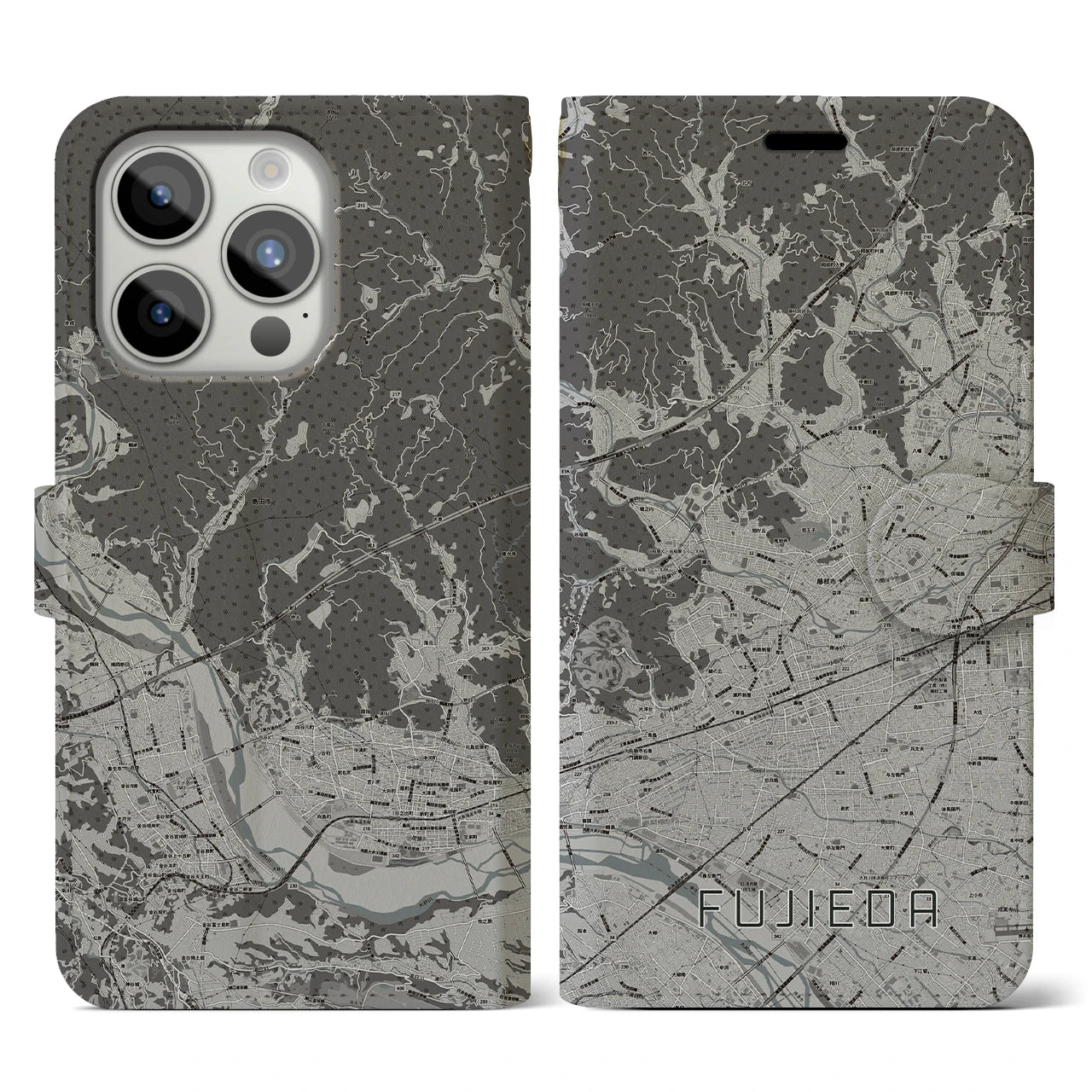 【藤枝(静岡県)】地図柄iPhoneケース(手帳タイプ)