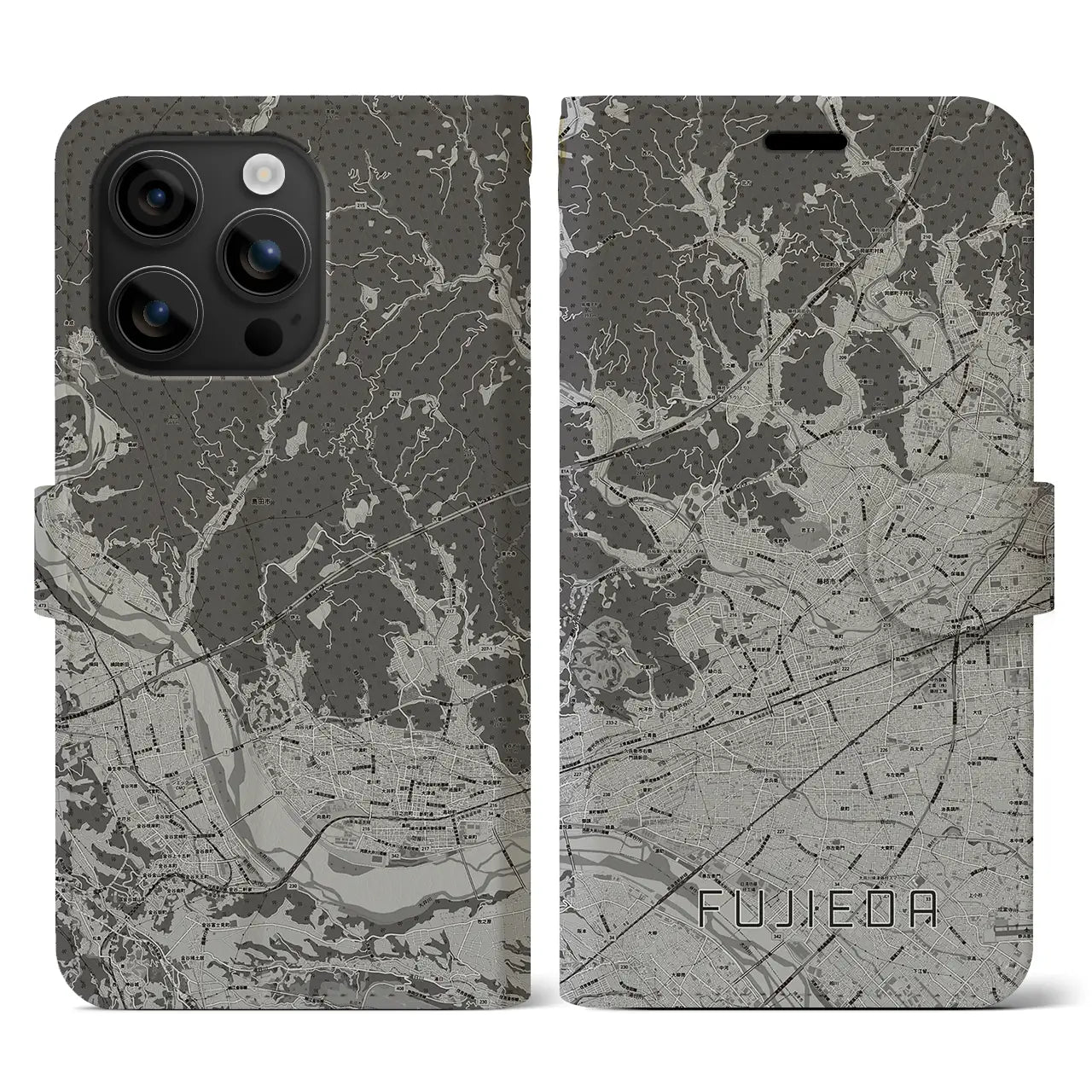 【藤枝(静岡県)】地図柄iPhoneケース(手帳タイプ)
