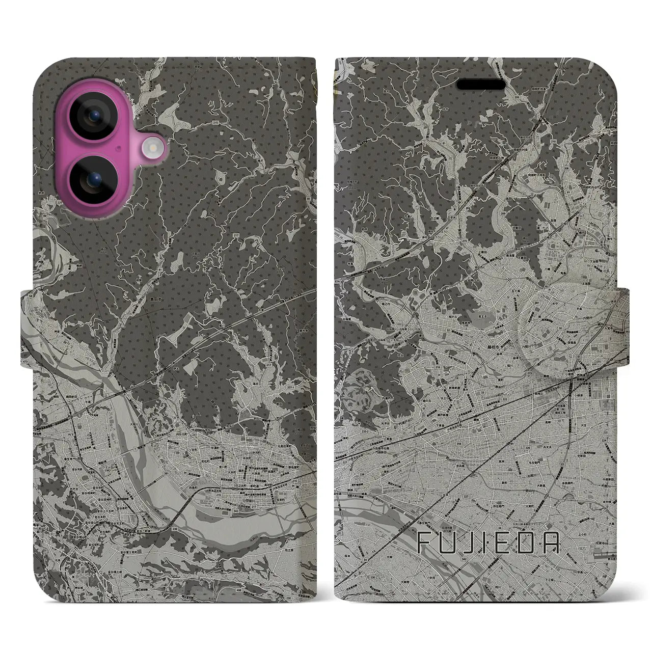 【藤枝(静岡県)】地図柄iPhoneケース(手帳タイプ)