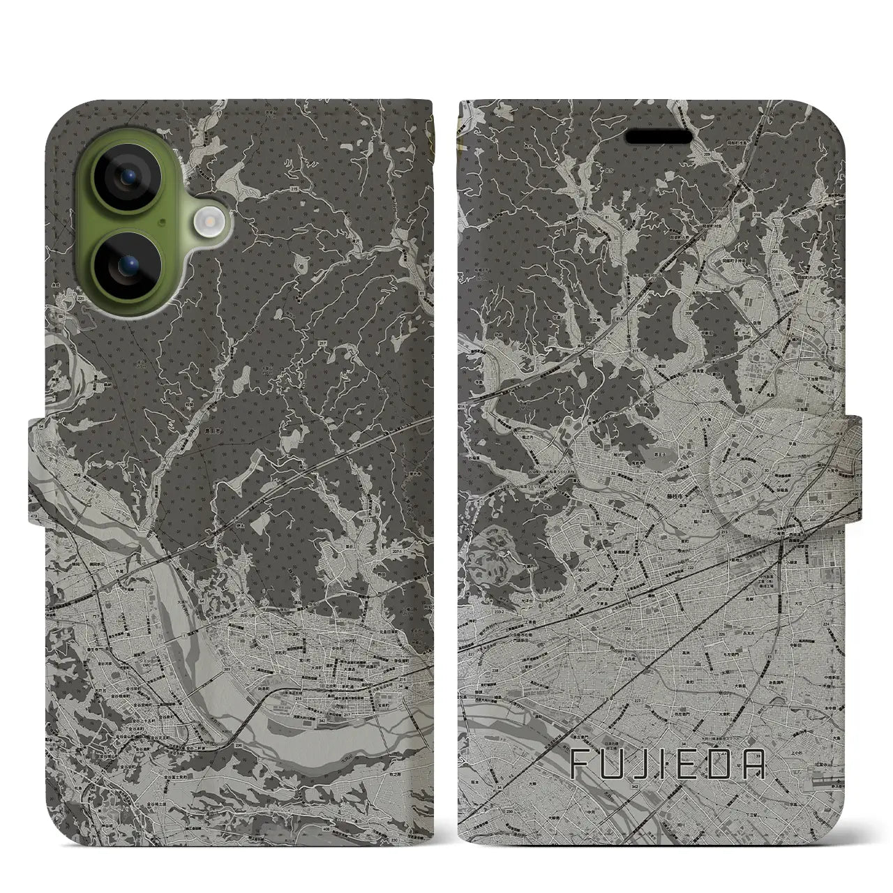 【藤枝(静岡県)】地図柄iPhoneケース(手帳タイプ)