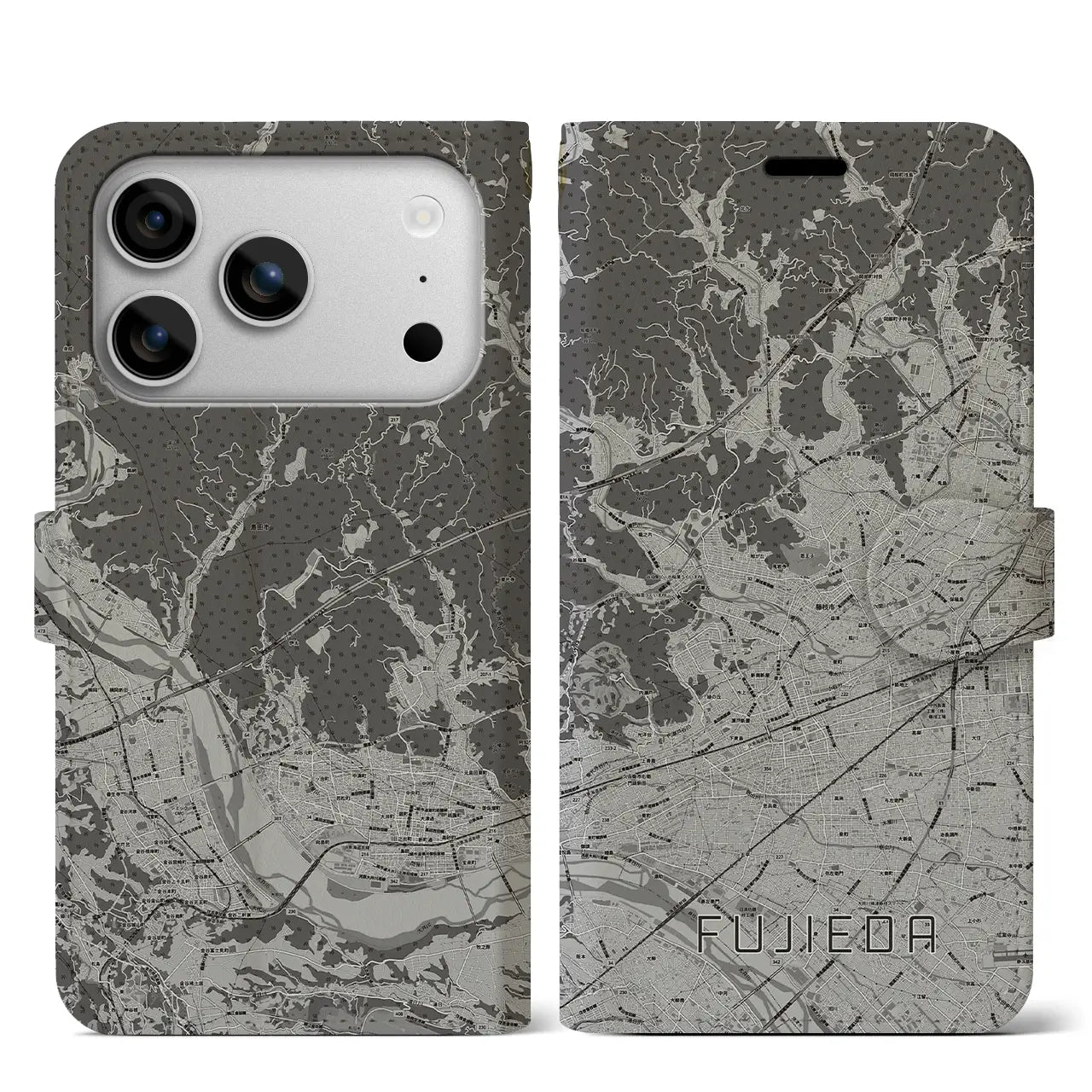 【藤枝(静岡県)】地図柄iPhoneケース(手帳タイプ)