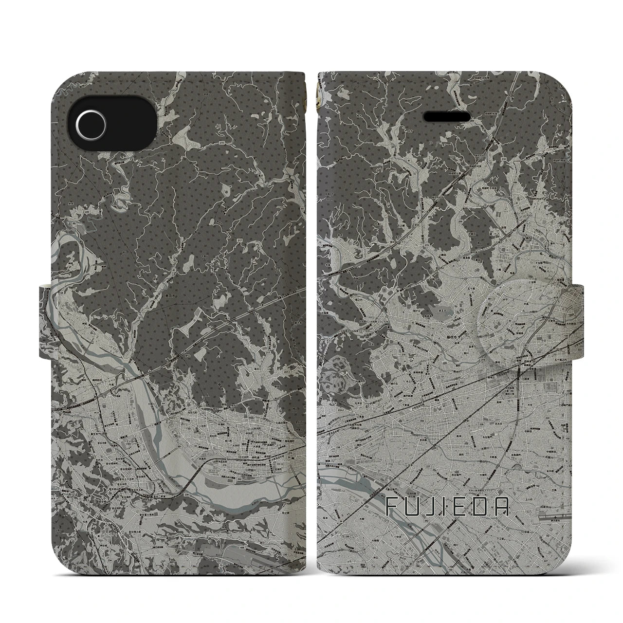 【藤枝(静岡県)】地図柄iPhoneケース(手帳タイプ)