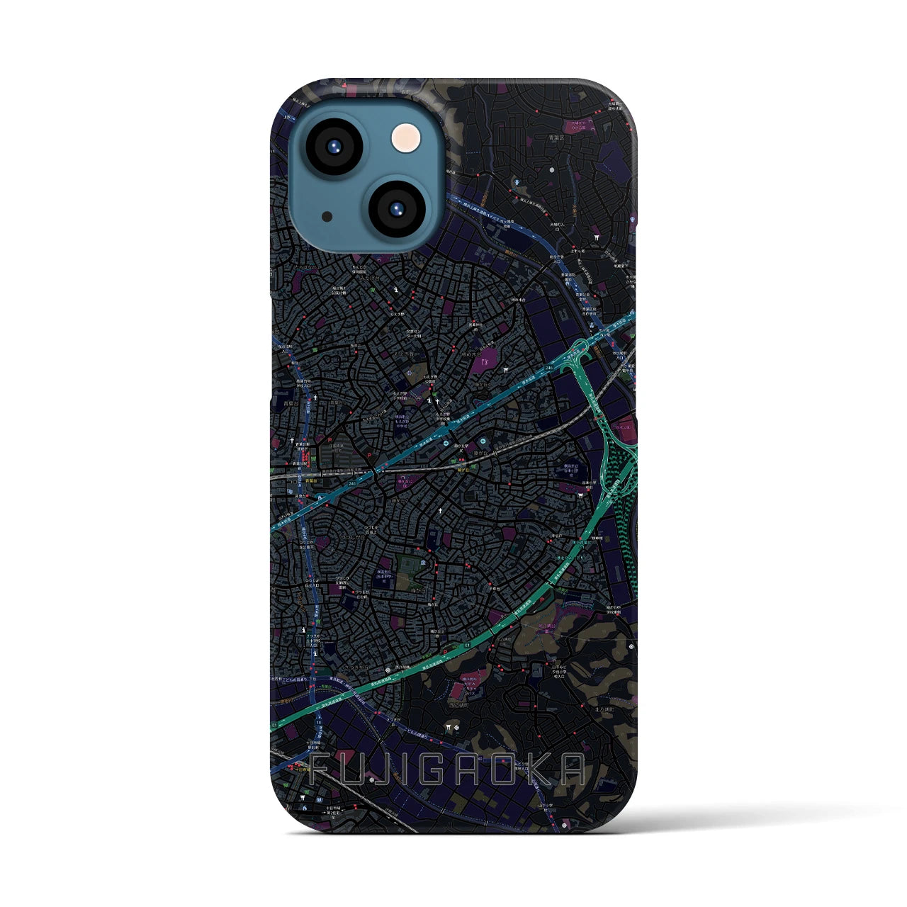 【藤が丘(神奈川県)】地図柄iPhoneケース(バックカバータイプ)