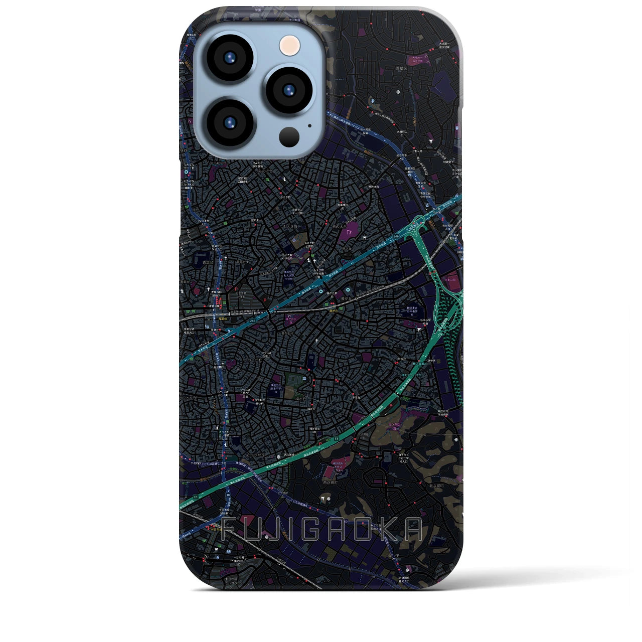 【藤が丘(神奈川県)】地図柄iPhoneケース(バックカバータイプ)