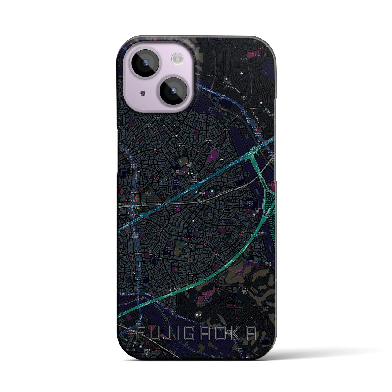 【藤が丘(神奈川県)】地図柄iPhoneケース(バックカバータイプ)