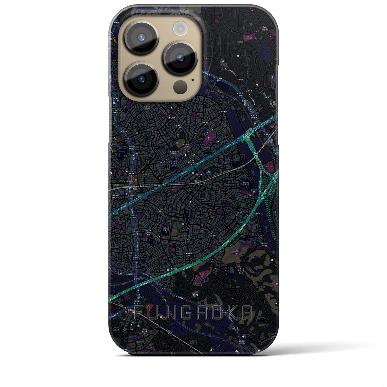 【藤が丘(神奈川県)】地図柄iPhoneケース(バックカバータイプ)