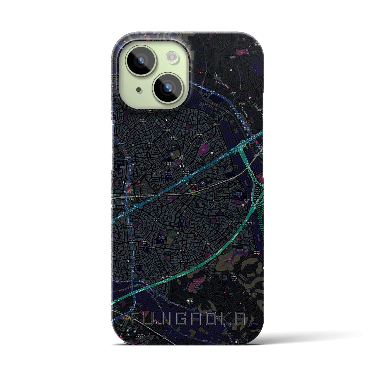 【藤が丘(神奈川県)】地図柄iPhoneケース(バックカバータイプ)