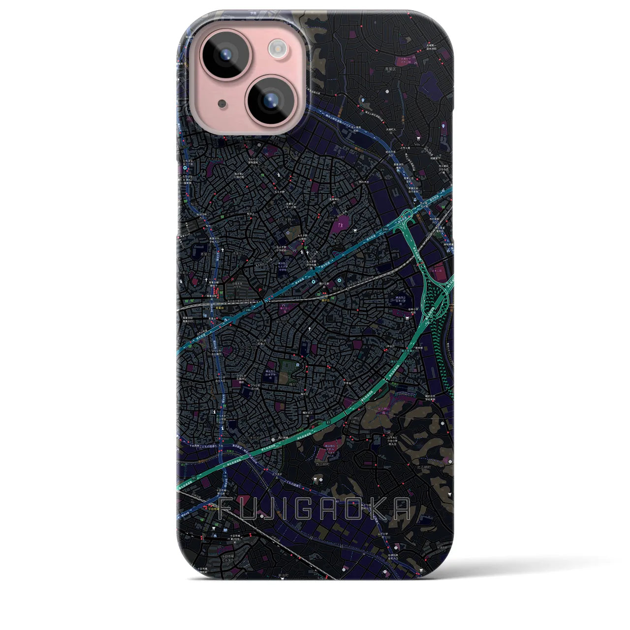 【藤が丘(神奈川県)】地図柄iPhoneケース(バックカバータイプ)