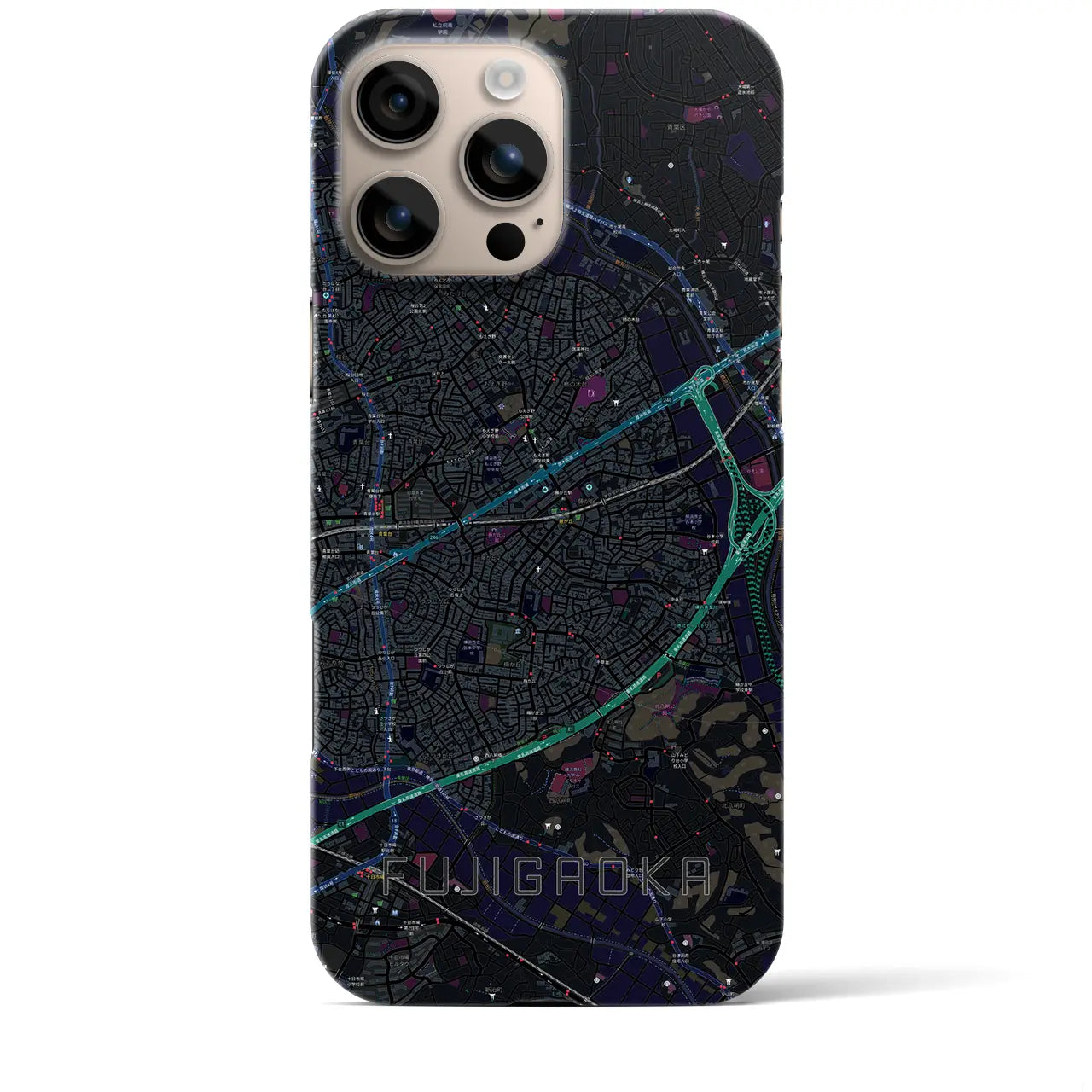 【藤が丘(神奈川県)】地図柄iPhoneケース(バックカバータイプ)