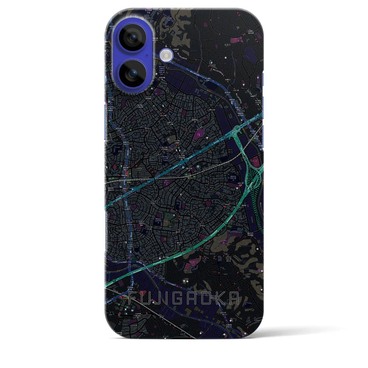 【藤が丘(神奈川県)】地図柄iPhoneケース(バックカバータイプ)