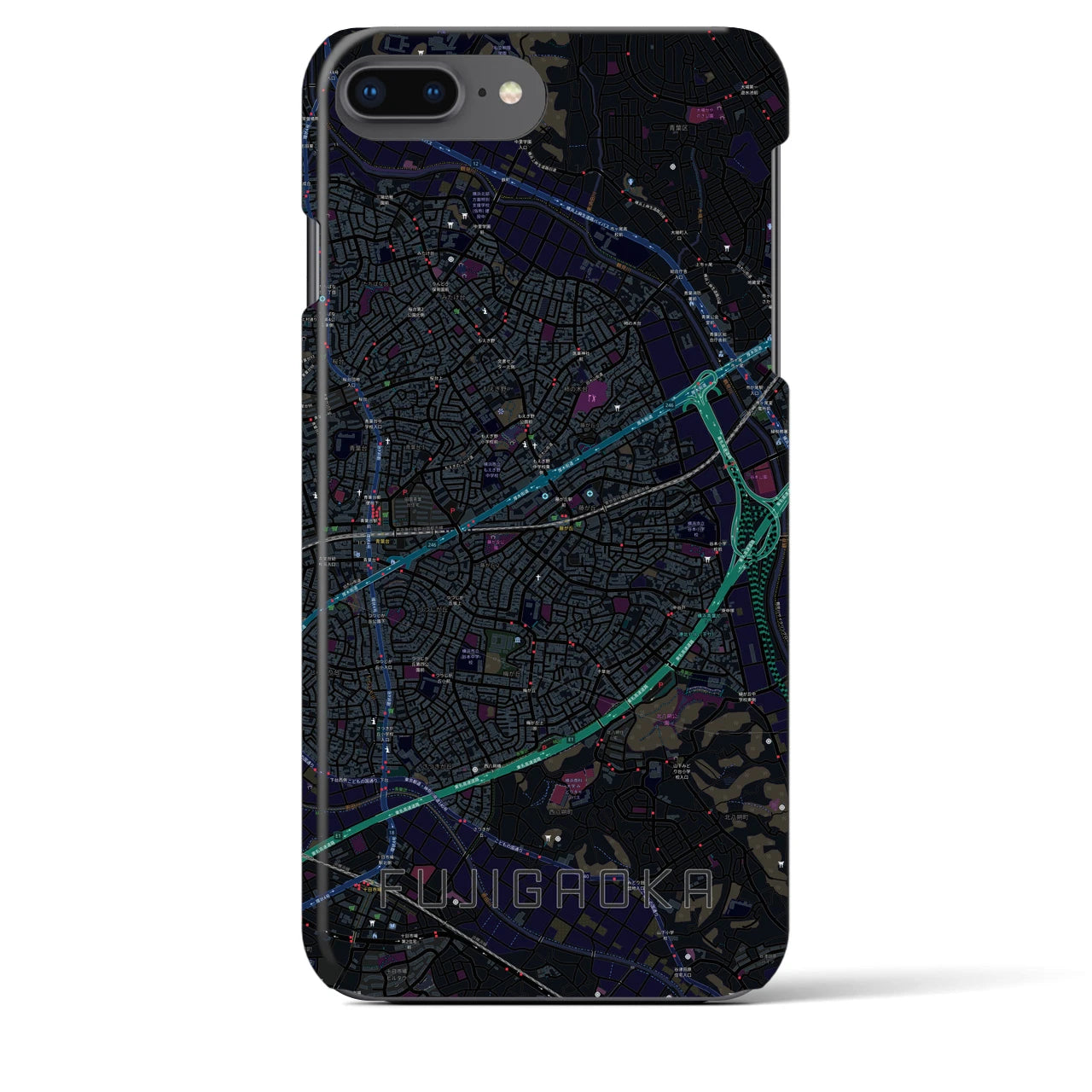 【藤が丘(神奈川県)】地図柄iPhoneケース(バックカバータイプ)
