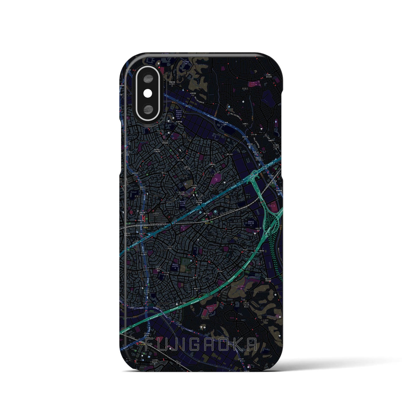 【藤が丘(神奈川県)】地図柄iPhoneケース(バックカバータイプ)