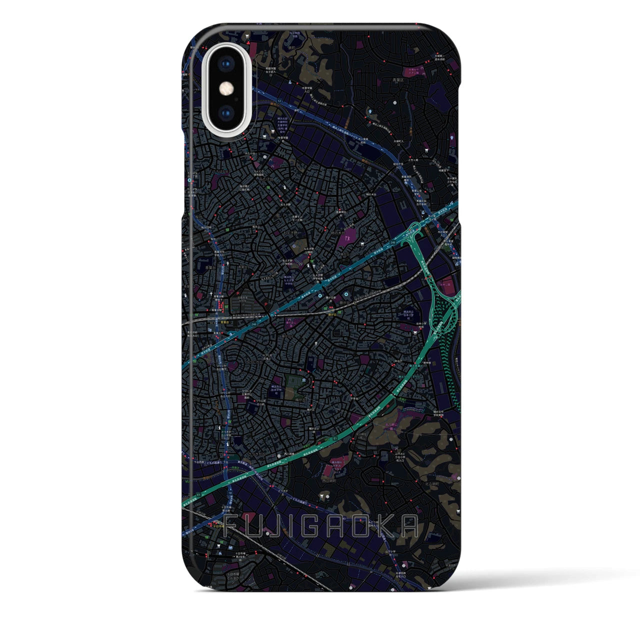 【藤が丘(神奈川県)】地図柄iPhoneケース(バックカバータイプ)