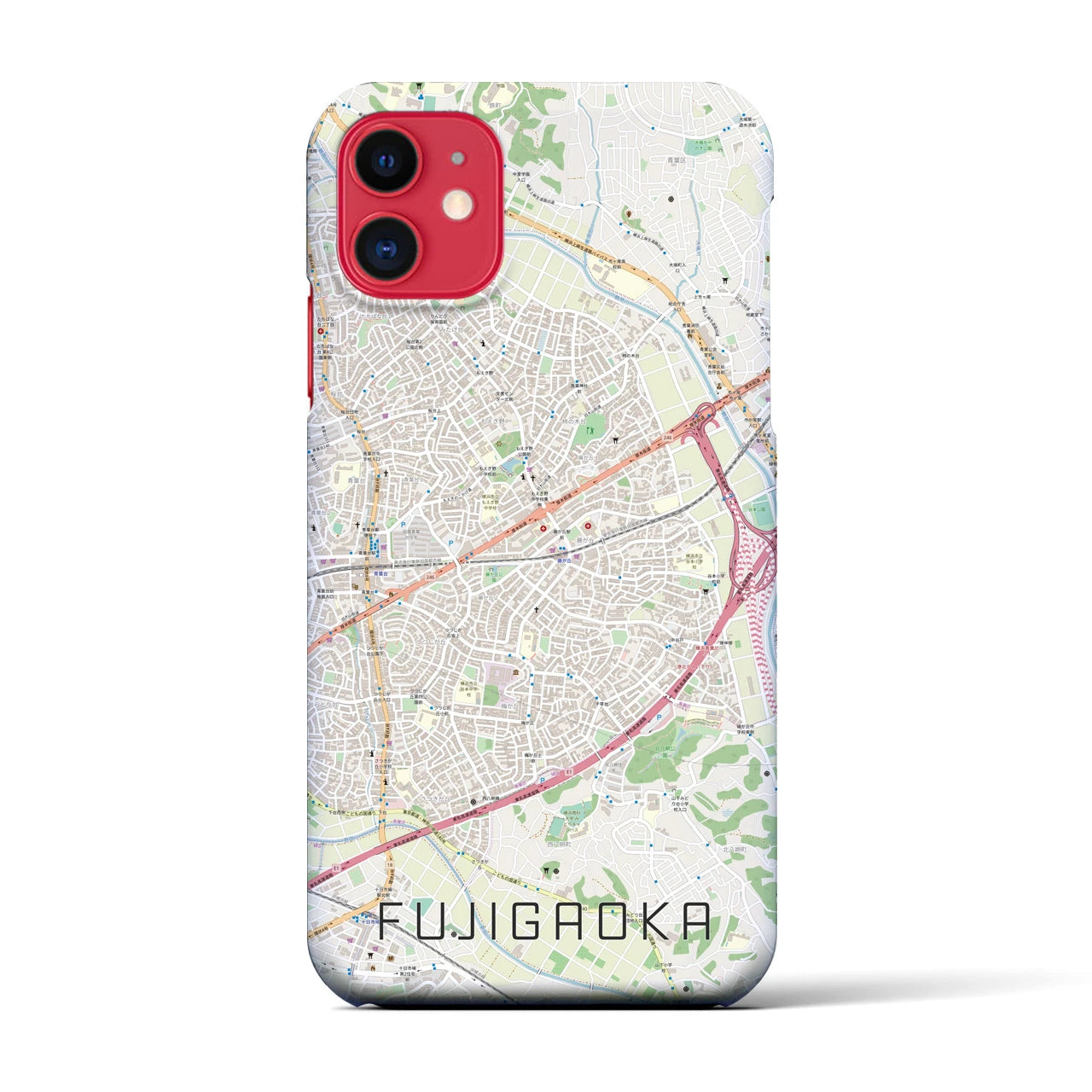 【藤が丘(神奈川県)】地図柄iPhoneケース(バックカバータイプ)