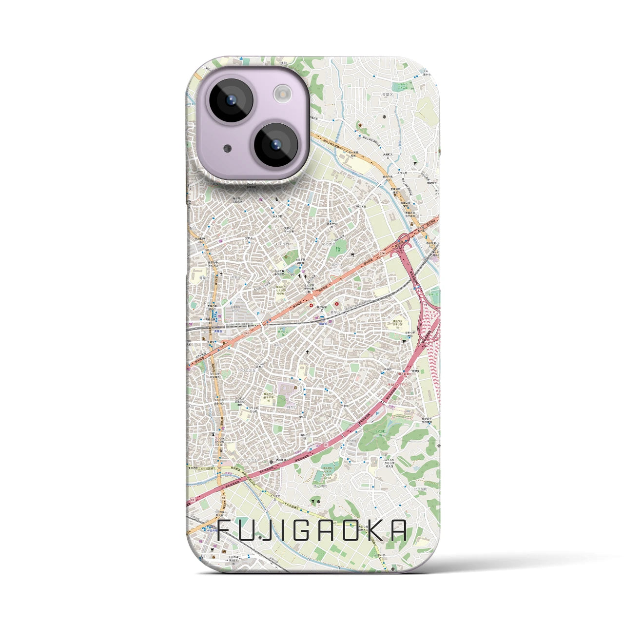 【藤が丘(神奈川県)】地図柄iPhoneケース(バックカバータイプ)