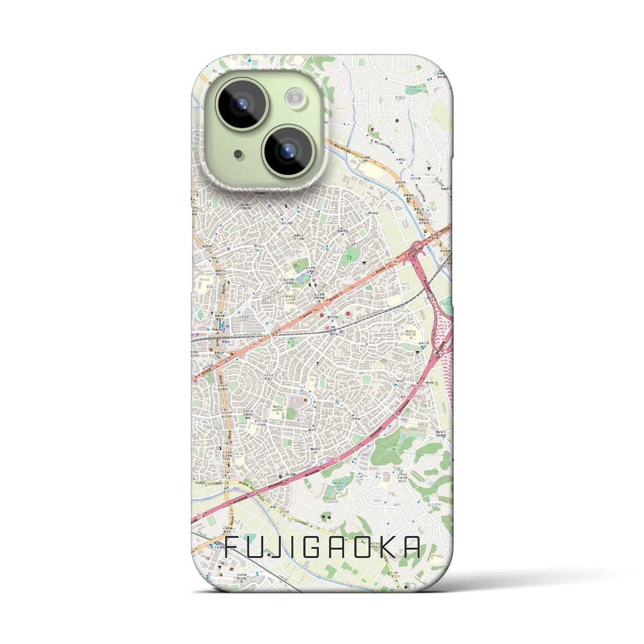 【藤が丘(神奈川県)】地図柄iPhoneケース(バックカバータイプ)