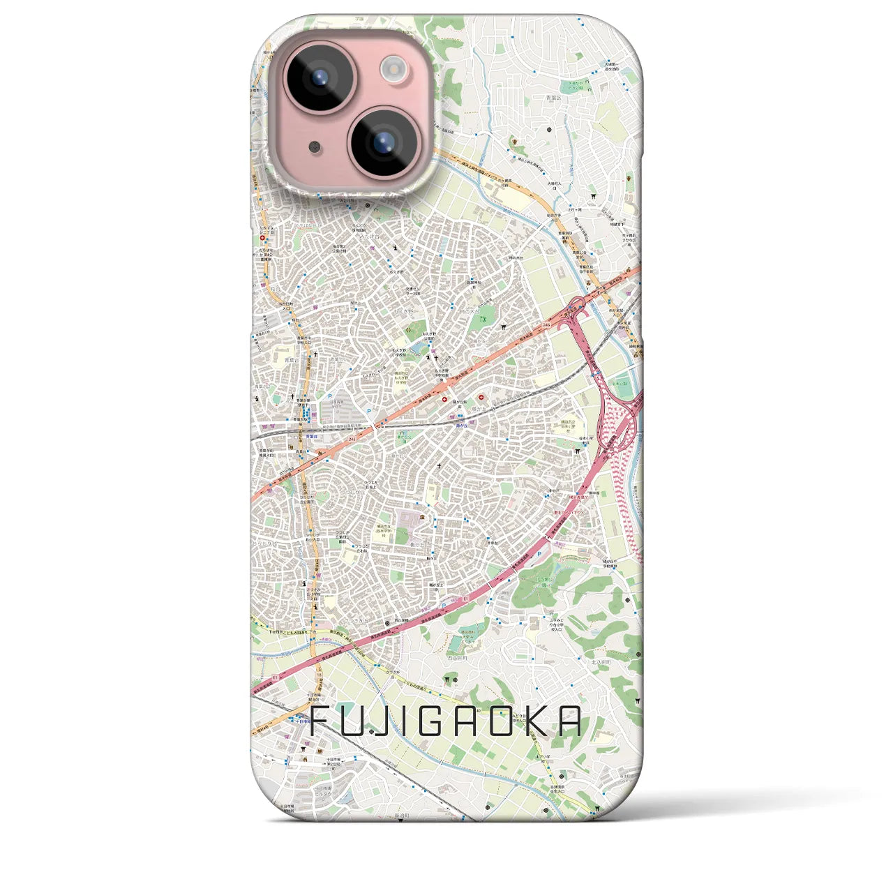 【藤が丘(神奈川県)】地図柄iPhoneケース(バックカバータイプ)