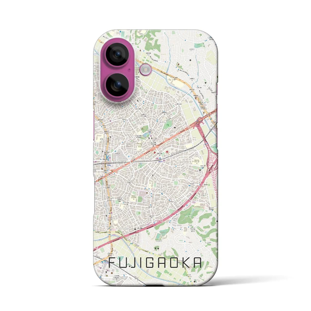 【藤が丘(神奈川県)】地図柄iPhoneケース(バックカバータイプ)