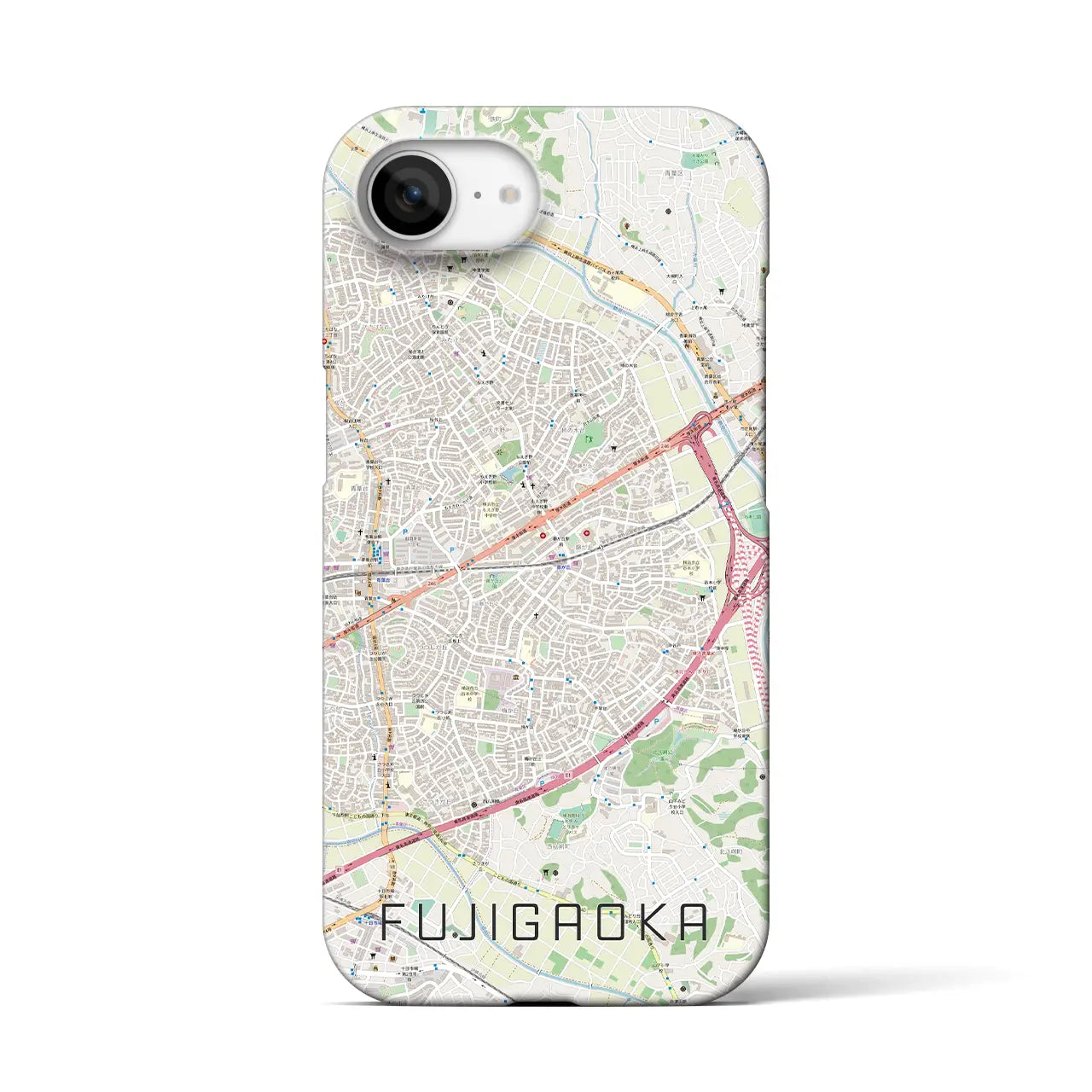 【藤が丘(神奈川県)】地図柄iPhoneケース(バックカバータイプ)