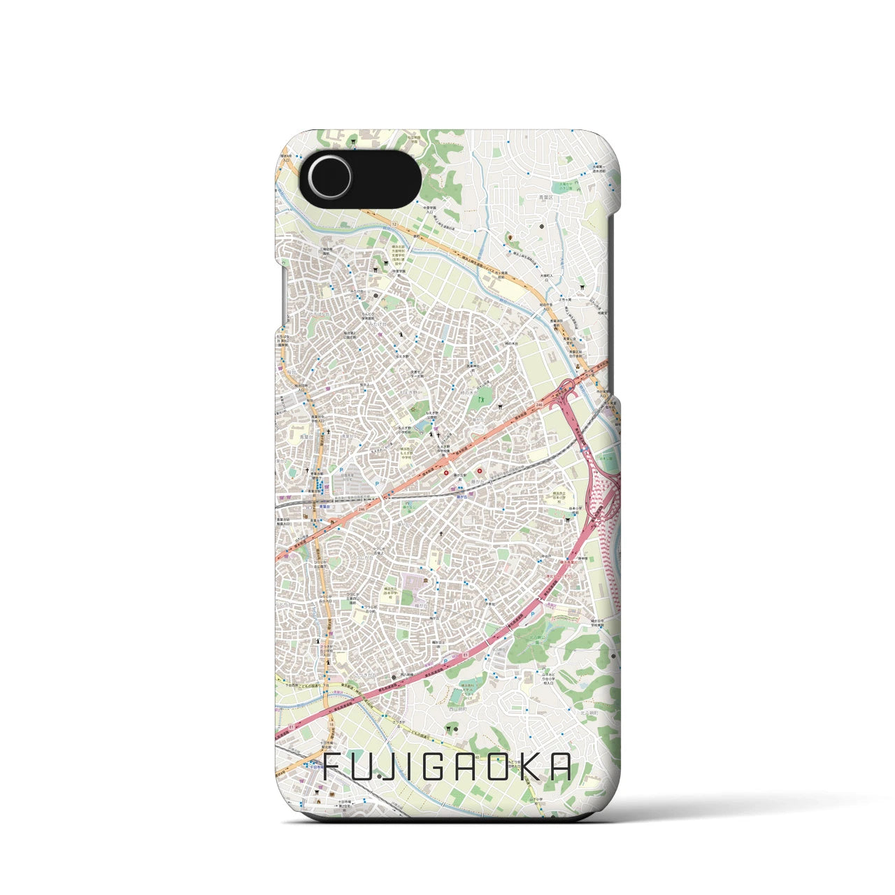 【藤が丘(神奈川県)】地図柄iPhoneケース(バックカバータイプ)