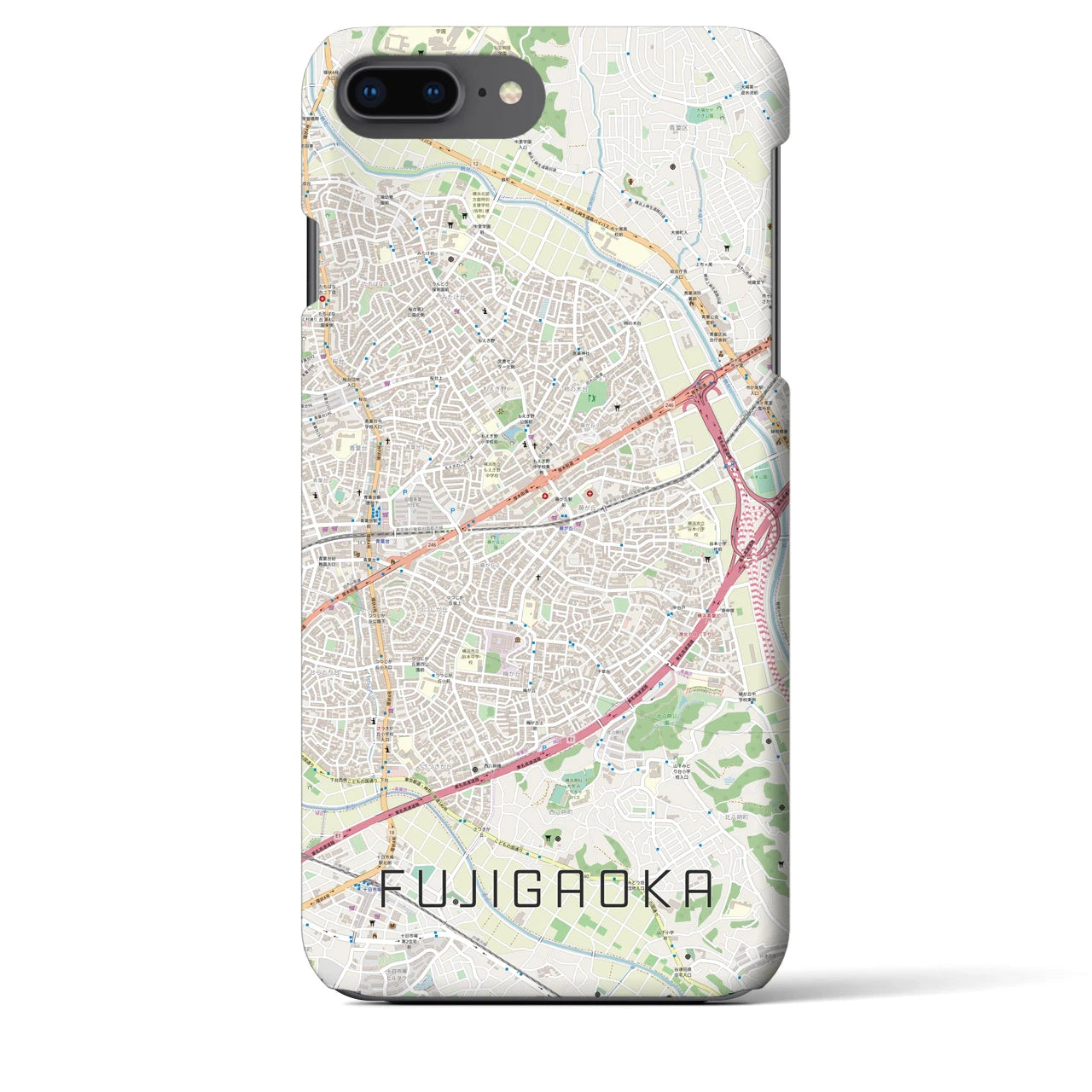 【藤が丘(神奈川県)】地図柄iPhoneケース(バックカバータイプ)