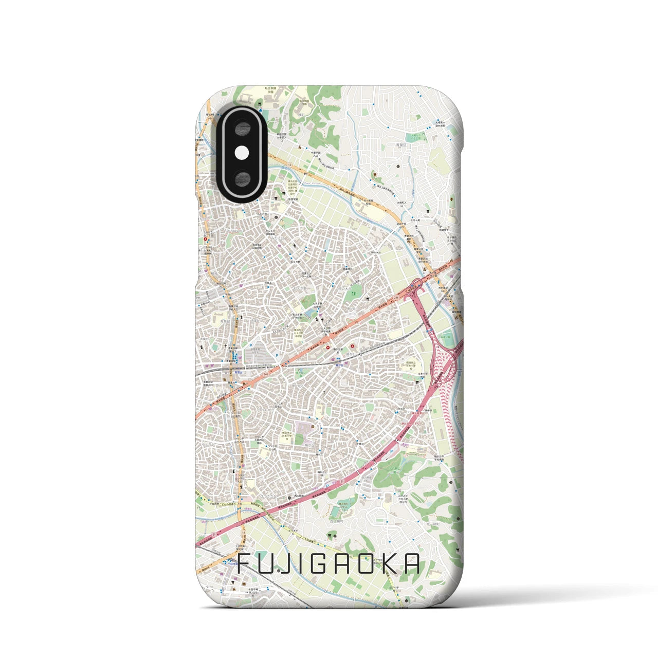 【藤が丘(神奈川県)】地図柄iPhoneケース(バックカバータイプ)