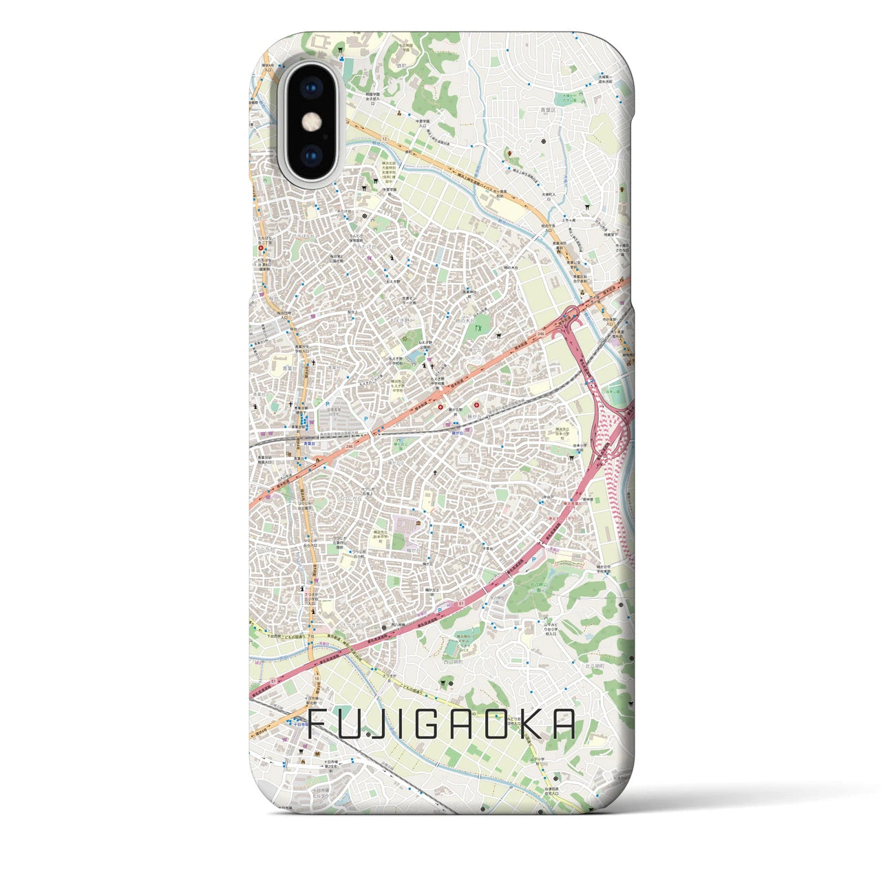【藤が丘(神奈川県)】地図柄iPhoneケース(バックカバータイプ)