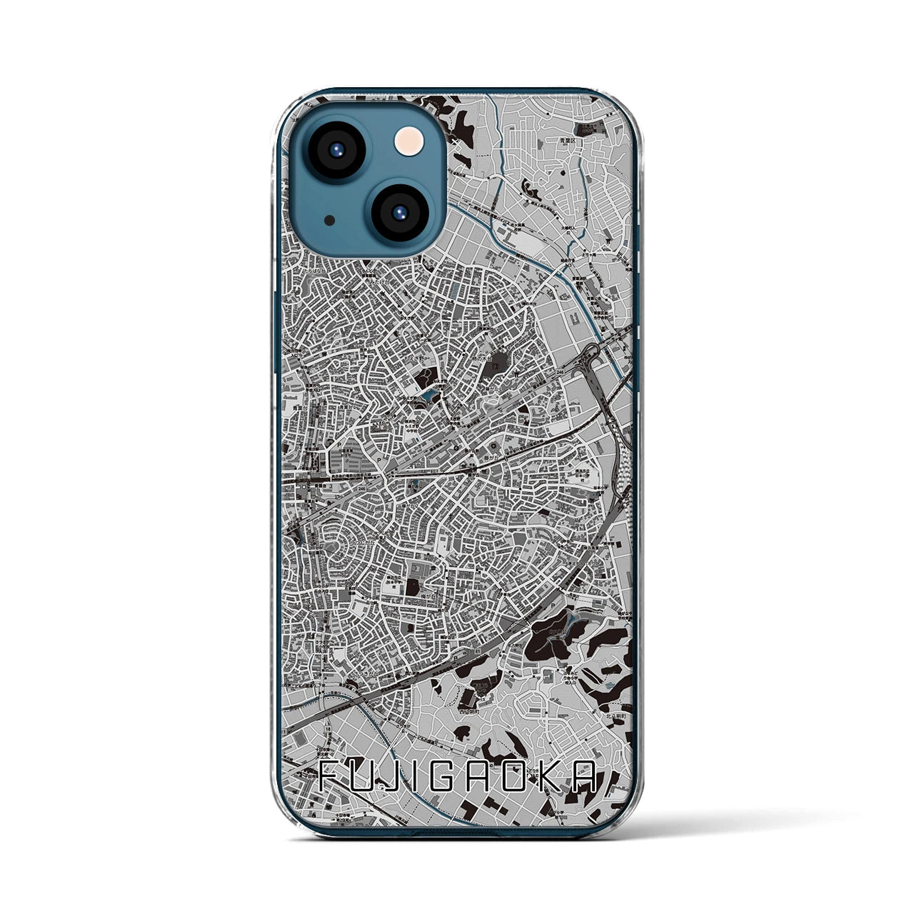 【藤が丘(神奈川県)】地図柄iPhoneケース(クリアタイプ)