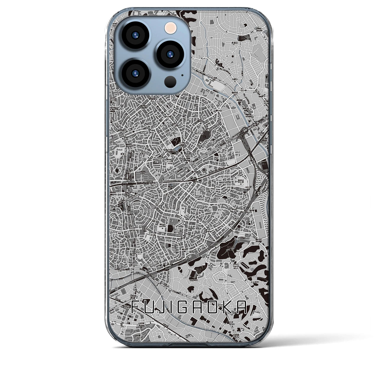 【藤が丘(神奈川県)】地図柄iPhoneケース(クリアタイプ)