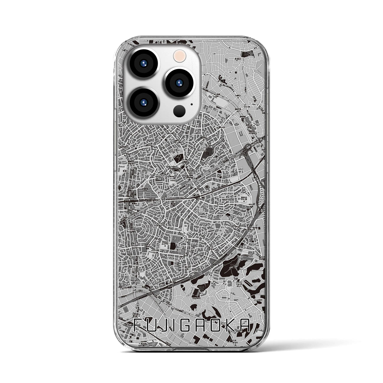 【藤が丘(神奈川県)】地図柄iPhoneケース(クリアタイプ)