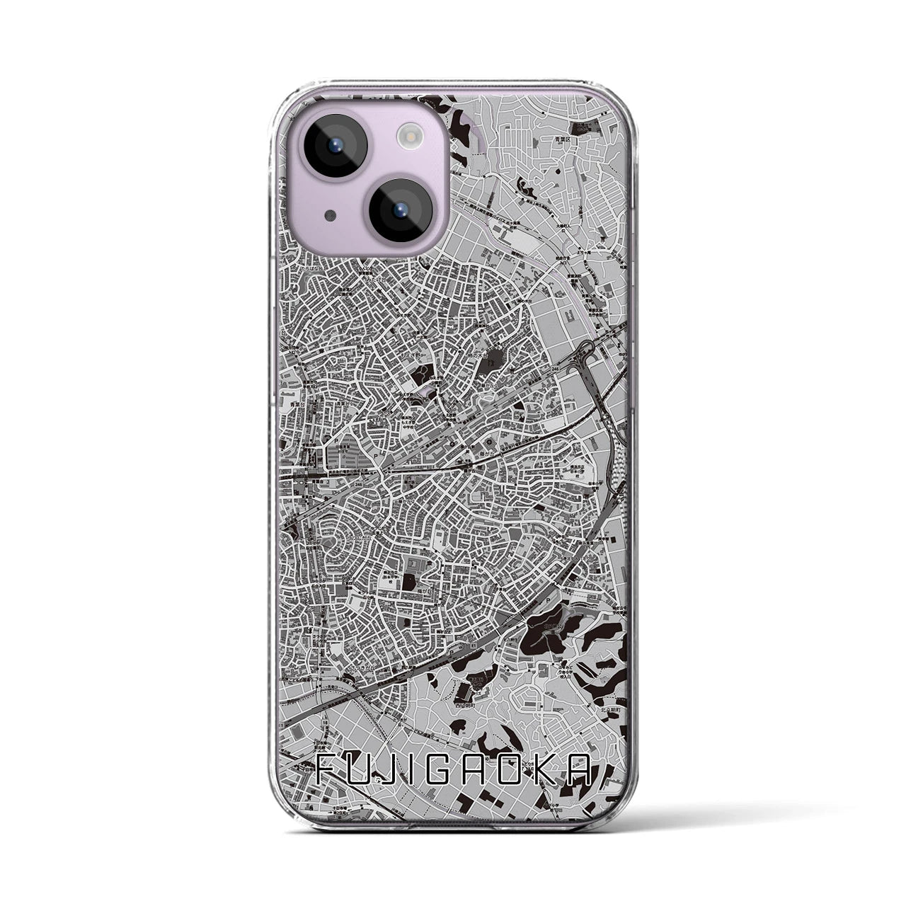 【藤が丘(神奈川県)】地図柄iPhoneケース(クリアタイプ)